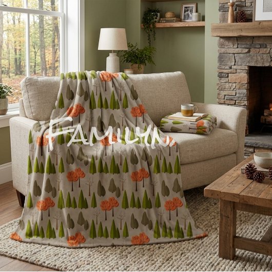 Autumn Tree Pattern Blanket mit benutzerdefinierte Sherpadecke
