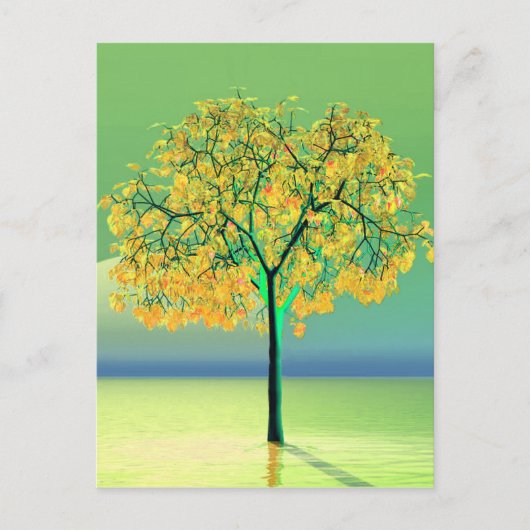 Autumn Tree Sunset Postcard Postkarte (Vorderseite)
