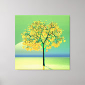 Autumn Tree Sunset Stretched Canvas Print Leinwanddruck (Vorderseite)