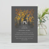 Autumn Trees Altar Wedding Gray Einladung (Stehend Vorderseite)