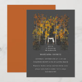 Autumn Trees Altar Wedding Gray Einladung (Vorne/Hinten)