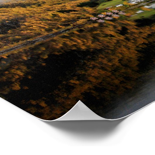 Autumn Trees Flam Aurlandsfjord Norwegen Poster (Ecke)