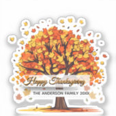 autumn trees happy thanksgiving aufkleber (Vorderseite)