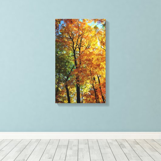 Autumn Trees Stretched Canvas Print Leinwanddruck (Insitu (Holzboden))