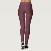 Autumn Trend Color Dark Red Wine Solid Leggings (Rückseite)