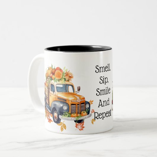 Autumn Trucks Zweifarbige Tasse (Vorderseite Links)