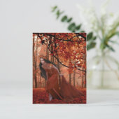 Autumn Tryst Postcard Postkarte (Stehend Vorderseite)