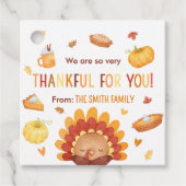 Autumn Turkey Pumpkin Erntedank Geschenkanhänger (Vorderseite)