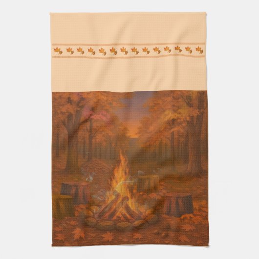 Autumn Twilight Bonfire Kitchen Towels Geschirrtuch (Vertikal)