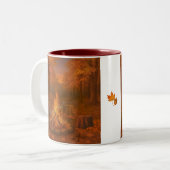 Autumn Twilight Bonfire Zweifarbige Tasse (Vorderseite Links)