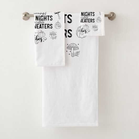 Autumn Vibes Bathroom Towel Set (Insitu)