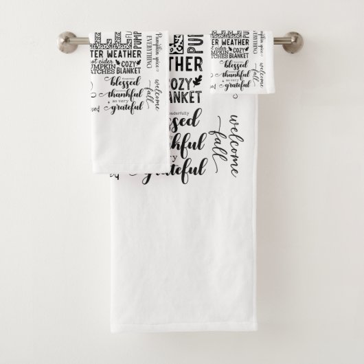 Autumn Vibes Bathroom Towel Set (Insitu)