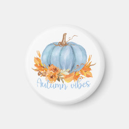 Autumn Vibes Blue Pumpkin Magnet
