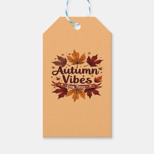 Autumn Vibes Cosy Herbstlaubs Design Geschenkanhänger (Vorderseite)