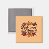 Autumn Vibes Cosy Herbstlaubs Design Magnet (Vorderseite/Rückseite)