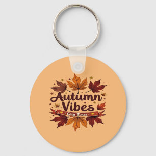 Autumn Vibes Cosy Herbstlaubs Design Schlüsselanhänger