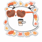 Autumn Vibes Cute Ghost Classic T-Shirt Aufkleber (Vorderseite)