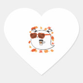 Autumn Vibes Cute Ghost Classic T-Shirt Herz-Aufkleber (Vorderseite)