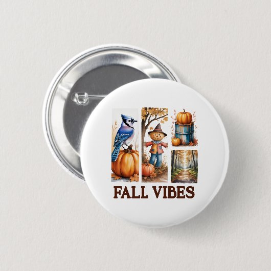 Autumn Vibes Fall Vibes Button (Vorne & Hinten)