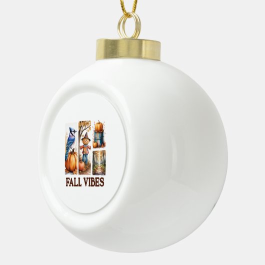 Autumn Vibes Fall Vibes Keramik Kugel-Ornament (Rechts)