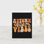 Autumn Vibes Groovy Design fällt Lover Erntedank Karte (Gelbe Blume)