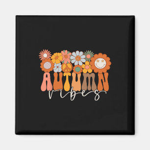 Autumn Vibes Groovy Design fällt Lover Erntedank Magnet