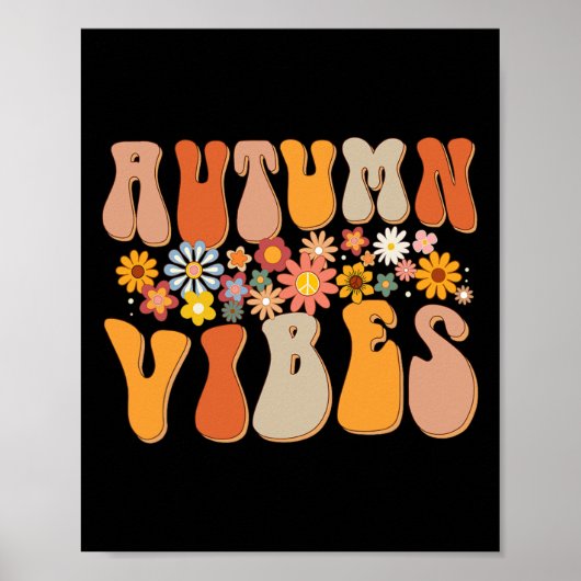 Autumn Vibes Groovy Design fällt Lover Erntedank Poster (Vorne)