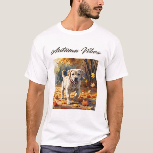 Autumn Vibes Labrador Puppy T - Shirt (Vorderseite)