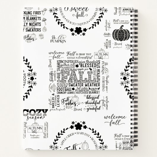 Autumn Vibes Spiral Notebook & Sketchbook Notizblock (Rückseite)