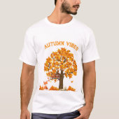 Autumn Vibes T - Shirt mit Cosy Herbstlaubs Design (Vorderseite)
