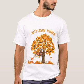 Autumn Vibes T - Shirt mit Cosy Herbstlaubs Design