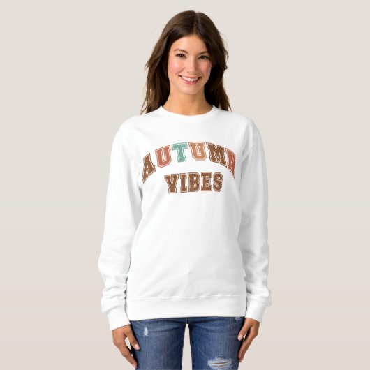 Autumn Vibes Trendy Fall Varsity Sweatshirt (Vorne ganz)