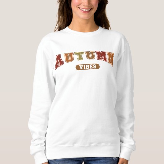 Autumn Vibes Trendy Fall Varsity Sweatshirt (Vorderseite)