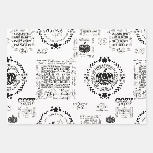 Autumn Vibes Wrapping Papers Geschenkpapier Set (Vorderseite)