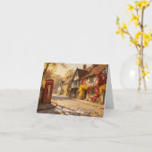 Autumn Village Scene in Golden Light Greeting Card Karte (Gelbe Blume)