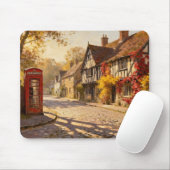 Autumn Village Scene in Golden Light Mousepad (Mit Mouse)