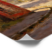 Autumn Village Scene in Golden Light Poster (Ecke)