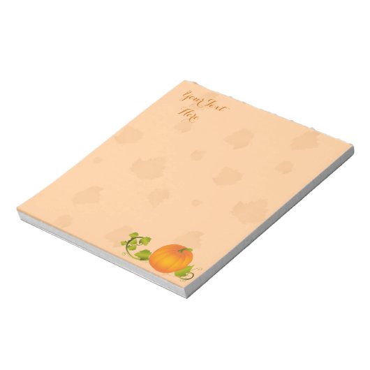 Autumn Vine Pumpkin mit anpassbarem Text Notizblock (Rotiert)