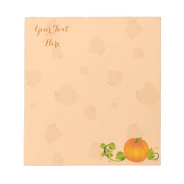 Autumn Vine Pumpkin mit anpassbarem Text Notizblock