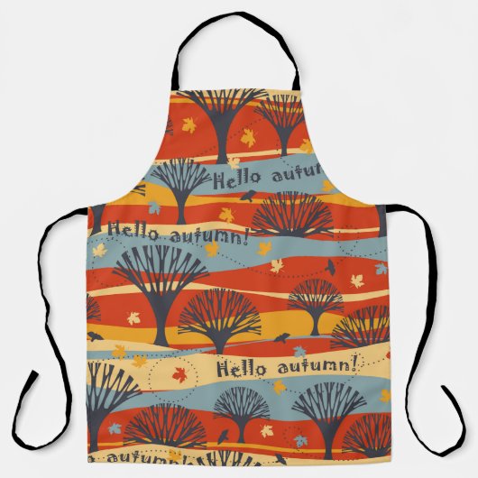 Autumn vintage seamless pattern with trees, maple schürze (Vorderseite)