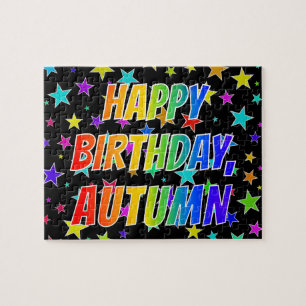 "AUTUMN" Vorname, Spaß "GLÜCKLICHER GEBURTSTAG" Puzzle