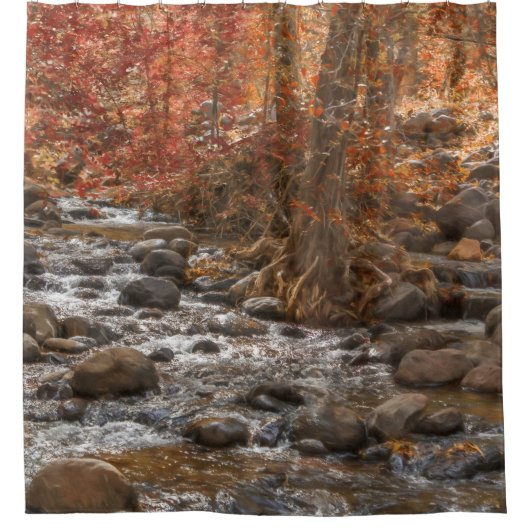 AUTUMN WALDFLUSS SEDONA ARIZONA DUSCHVORHANG (Vorderseite)