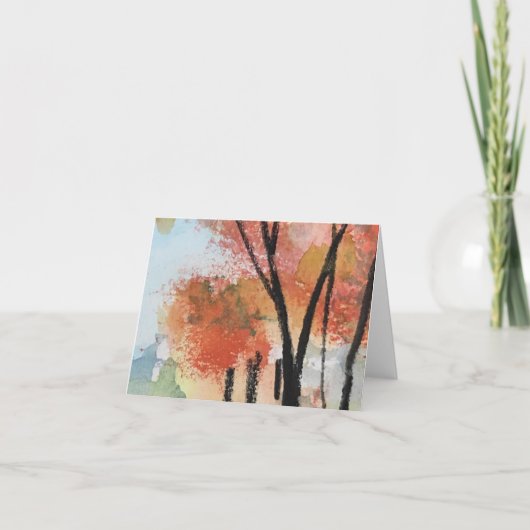 Autumn Wassercolor Card Dankeskarte (Vorderseite)
