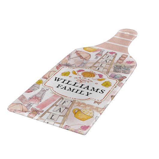 Autumn Wassercolor Fall Handgemalte Elemente Schneidebrett (Ecke)