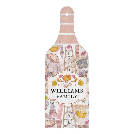 Autumn Wassercolor Fall Handgemalte Elemente Schneidebrett (Vorderseite)