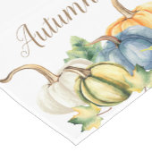 Autumn Wassercolor Pumpkin Blue White Orange Kurzer Tischläufer (Ecke)