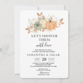 Autumn Wassercolor Pumpkins & Blume Einladung (Vorderseite)