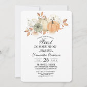 Autumn Wassercolor Pumpkins & Blume Einladung (Vorderseite)