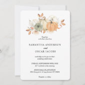 Autumn Wassercolor Pumpkins & Blume Einladung (Vorderseite)