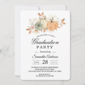 Autumn Wassercolor Pumpkins & Blume Einladung (Vorderseite)